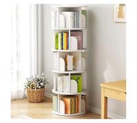 Vitrine Rotating Bookcase Floor Shelves Home Living Room Student Illustrated Book Storage Bedroom Multilevel Bibliothèque(Blanc)