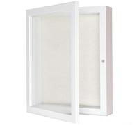 Vitrine rustique en bois pour spécimens botaniques - Cadre profond avec fermeture magnétique sécurisée - Fixation murale - Finition blanche - 27,9 x 35,6 cm