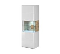 Vitrine suspendue collection OHIO coloris blanc et finitions chêne.