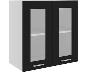 Vitrine suspendue "Lyon" Noir 60 x 31 x 60 cm Bois d'ingénierie