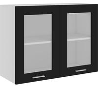 Vitrine suspendue "Lyon" Noir 80 x 31 x 60 cm Bois d'ingénierie