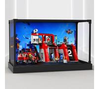 Vitrine transparente en acrylique pour modèle Lego 60414 Fire Department - Boîte transparente - Boîte de rangement - Compatible avec le modèle 60414 (boîte de présentation uniquement) (modèle