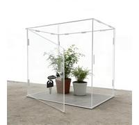 Vitrine transparente verrouillable pour plantes, objets de collection et miniatures - À poser au sol, acrylique sans couture, organiseur empilable, parfait pour la décoration de la maison