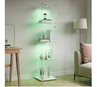 Vitrine,vitrine en Verre de 163x80x36cm,4 Couches avec LED 2 Porte et Serrure,Armoire de Collection Moderne en Verres,Blanc