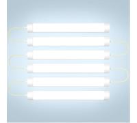 Viugreum 145cm Reglette LED Connectable 6 Pièces, 50W 6500K Blanc Froid Tube Neon Led Barre, Éclairage Plafond Lampe Etanche IP54, Lumiere pour Garage Atelier Bureau Cuisine Cave Intérieur Extérieur