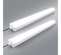 Viugreum 2 Paquets Tube Neon Led 145 cm, Étanche IP65 Reglette LED 50W 5000LM Blanc Froid 6500k Réglette Led, Plafonnier Tube Néon Garage pour Bureau Garage Atelier Entrepôt Salle de Bain Cuisine