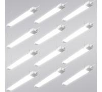 Viugreum Lot de 12 Réglette LED 120cm Connectable, IP66 Étanche 40W 4000LM Neutre Blanc 4500K, LED Lampe Fluorescente avec Chaîne Suspendue, Néon Led Garage Plafonnier pour Salle de Bain, Bureau