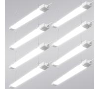 Viugreum Lot de 8 Réglette LED 120cm Connectable, IP66 Étanche 40W 4000LM Neutre Blanc 4500K, LED Lampe Fluorescente avec Chaîne Suspendue, Néon Led Garage Plafonnier pour Salle de Bain, Bureau
