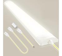 Viugreum Reglette LED Connectable 115cm, 40W 4500K Blanc Neutre Tube Neon Led Barre, Éclairage Plafond Lampe Etanche IP54, Lumiere pour Garage Atelier Bureau Cuisine Cave Intérieur Extérieur