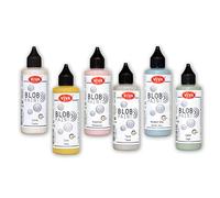 Viva Decor® Blob Paint Lot de 6 peintures modernes pastel (6 x 90 ml) pour peinture à base de blob / de dot, outil de pointage pour toile, mandala, etc. - Fabriqué en Allemagne