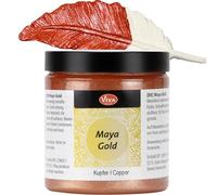 Viva Decor Maya Gold (Cuivre,250ml) Couleur métallique - peinture brillante pour activité créative - peinture acrylique pour bois, carton, béton, papier, toile sur chassis ect…