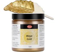 Viva Decor Maya Gold (Or,250ml) Couleur métallique - peinture brillante pour activité créative - peinture acrylique pour bois, carton, béton, papier, toile sur chassis ect…