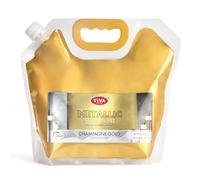Viva Decor Peinture murale métallique 250 ml (champagne doré) - Effet pailleté - Haut pouvoir couvrant - Idéal pour un design mural élégant dans le salon ou la chambre à coucher