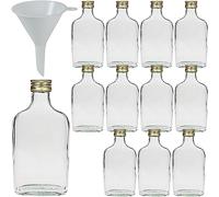 Viva Haushaltswaren Lot de 12 Bouteilles en Verre à schnaps Bouteilles 200 ML. Un Entonnoir