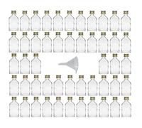 Viva Haushaltswaren Lot de 20 ML pour 50 Mini Bouteilles en Verre avec Bouchons à vis pour Entonnoir Diamètre 5 cm