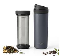 Mug de voyage RECHARGE ANYTIME 460 ml, avec infuseur à thé, gris, Viva Scandinavia