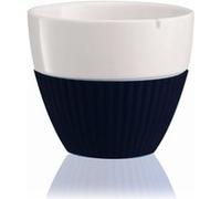 Viva Scandinavia 9101153 Set de 2 Tasses 25 vec Manchon, Porcelaine et Silicone, Bleu, 9 x 9 x 8,2 cm Bleu G