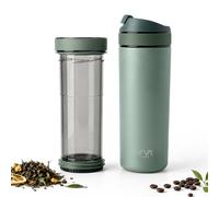 Viva Scandinavia Recharge tasse thermo café à emporter, le couteau suisse sous flacons thermos avec filtres à café et à thé amovibles, matériau haut de gamme durable, étanche, menthe 0.46L