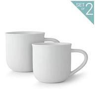 Viva Scandinavia Lot de 2 Tasses thé, Tasse à café en Porcelaine avec poignée Isolante, Robuste, 350 ML, Blanc