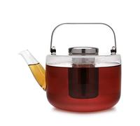 VIVA Théière en Verre Borosilicate, infuseur inox, thé en vrac, 1,2 L | Théière avec infuseur amovible en acier inoxydable pour thé en vrac. Bec anti-gouttes, verre résistant.