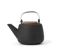 VIVA Théière Porcelaine, infuseur inox, bec anti-gouttes, 1,2 L, Noir Mat | Théière avec infuseur amovible en acier inoxydable pour thé en vrac. Bec anti-gouttes, verre résistant.