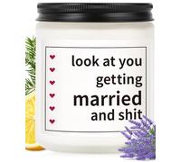 VivaJoy Cadeau de fiançailles pour couples - Bougie parfumée à la lavande, cadeau personnalisé pour la mariée et le marié, cadeau de mariage amusant