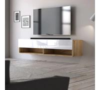 VIVALDI Meuble TV Derby 140 Chêne Wotan/Blanc