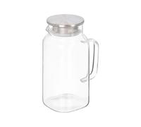 Vivalto Jarre en Borosilicate Ronde avec Couvercle en Acier 1,2L 14,2 x 23 x 10 cm Transparente et Argentée (Set de 12)