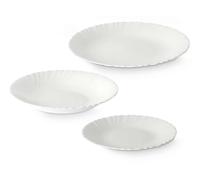 Vivalto Vajilla 12 pièces Opal Blanc Assiettes Rondes Classiques 24x21.5x19cm (Set de 2)