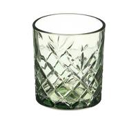 Vivalto Verre à boire troquelé vert 350 ml - 8,5 x 9,5 cm (Set de 24)