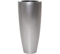 VIVANNO Bac à Fleurs en Fibre de Verre City Argent métallique - 80x37