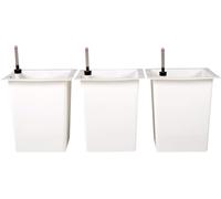 VIVANNO Bac à Fleurs en Plastique avec kit d'arrosage - 29x29x32 cm - Blanc - Set de 3 pièces