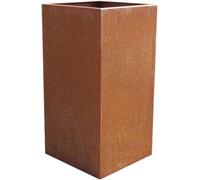 VIVANNO Bac à plantes en acier Corten BLOCK Colonne, patine brun rouille - 30x30x60 cm
