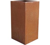 VIVANNO Bac à plantes en acier Corten BLOCK Colonne, patine brun rouille - 40x40x80 cm