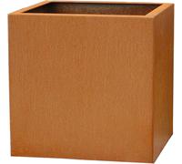 VIVANNO Bac à plantes en acier Corten BLOCK Cube, patine brun rouille - 40x40x40 cm