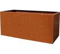 VIVANNO Bac à plantes en acier Corten MAXI, patine brun rouille - 60x30x30 cm