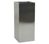 VIVANNO Bac à plantes en acier inoxydable BLOCK Colonne, acier inoxydable brossé brossé - 40x40x80 cm