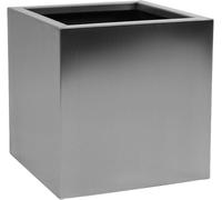 VIVANNO Bac à plantes en acier inoxydable BLOCK Cube, acier inoxydable brossé - 30x30x30 cm