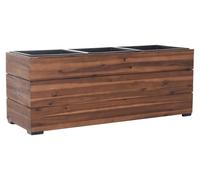 VIVANNO Bac à plantes en bois MAXI Caisse, rayures marron noisette - 91x33x35 cm