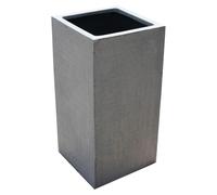 VIVANNO Bac à plantes en fibre de verre BLOCK Colonne, gris béton Design béton - 30x30x60 cm
