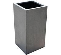 VIVANNO Bac à plantes en fibre de verre BLOCK Colonne, gris béton Design béton - 30x30x75 cm