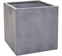 VIVANNO Bac à plantes en fibre de verre BLOCK Cube, gris béton Design béton - 45x45x45 cm