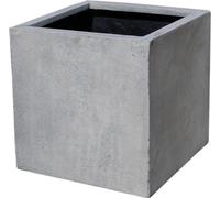 VIVANNO Bac à plantes en fibre de verre BLOCK Cube, gris béton Design béton - 50x50x50 cm