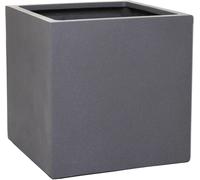 VIVANNO Bac à plantes en fibre de verre BLOCK Cube, gris graphite mat - 40x40x40 cm