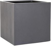 VIVANNO Bac à plantes en fibre de verre BLOCK Cube, gris graphite mat - 50x50x50 cm