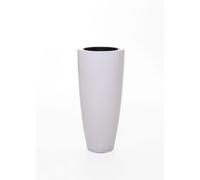 VIVANNO Bac à plantes en fibre de verre CITY Rond, blanc brillant - 37x80 cm