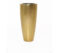 VIVANNO Bac à plantes en fibre de verre CITY rond, métallisé doré brillant - 37 x 80 cm