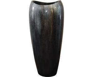 VIVANNO Bac à plantes en fibre de verre DELUXE rond, argent nuit brillant avec motif - 37 x 81 cm