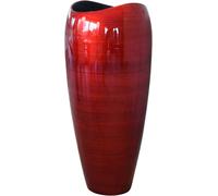 VIVANNO Bac à plantes en fibre de verre DELUXE Rond, rouge spirale brillant avec motif - 37x81 cm