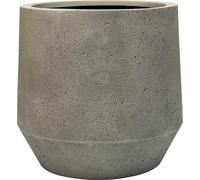 VIVANNO Bac à plantes en fibre de verre NEXORA Rond, gris Vésuve, aspect béton - 41 x 38 cm